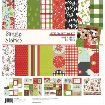Simple Stories Make It Merry Designpapier - Collection Kit